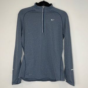 Nike Dri-Fit blue 1/4 long sleeve shirt size large